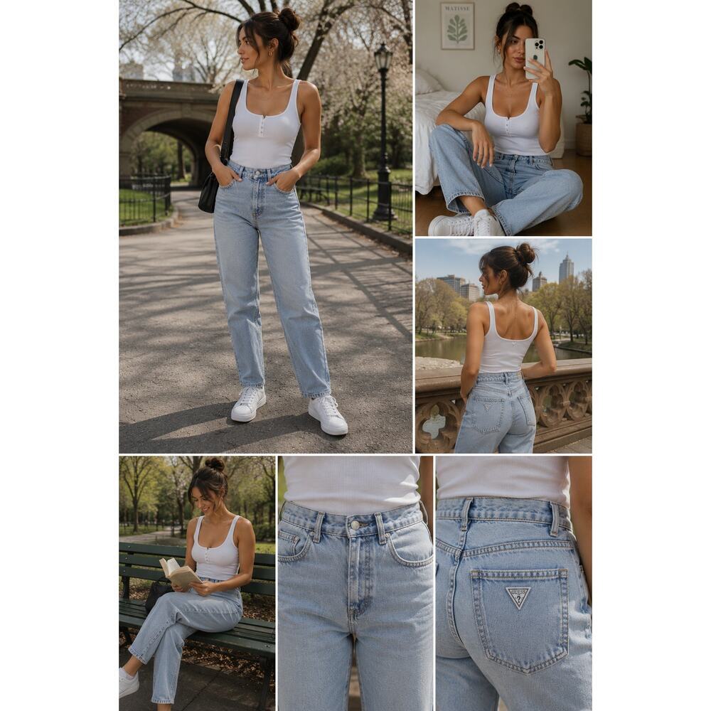 Vintage Guess Jeans Light Wash Mom Jeans Women’s 28 USA Made Style
